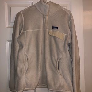 White fleece LARGE women’s Patagonia